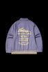 BEASTER Distressed Letter Print Lapel Jacket